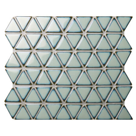 Треугольник светло-зеленый БКЗ715А,мозаика плитка фарфора, треугольник плитка, Зеленая мозаика бассейн