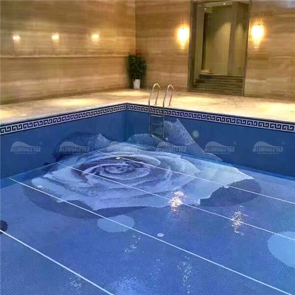Série de fleurs d\'art de piscine,carreaux de gros de mosaïque de piscine, art de tuile de piscine, art de piscine