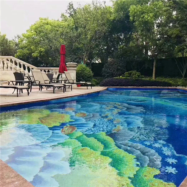 Serie de flores de arte de la piscina,azulejos de la piscina al por mayor, arte de la piscina de mosaico, arte del mosaico de la piscina