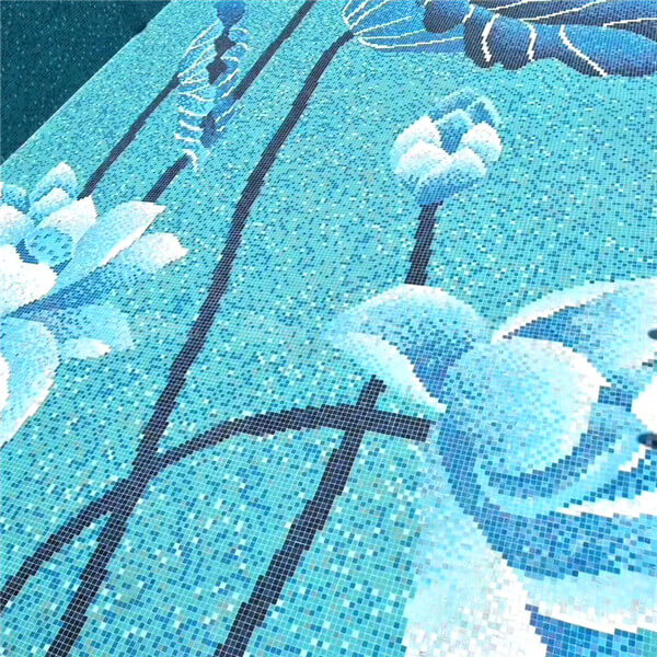 Série da flor da arte da associação,fornecedores de azulejos de piscina, arte na piscina, arte em mosaico de piscina