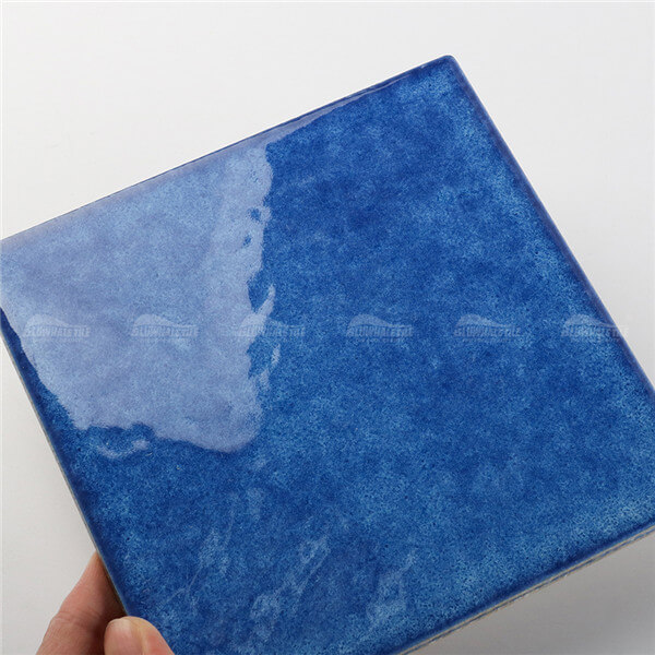 150x150mm Blossom Surface Sqaure Glossy Porcelain Blue BCW602E7,swimming pool tiles 6x6, vintage pool tile, mediterranean pool tile