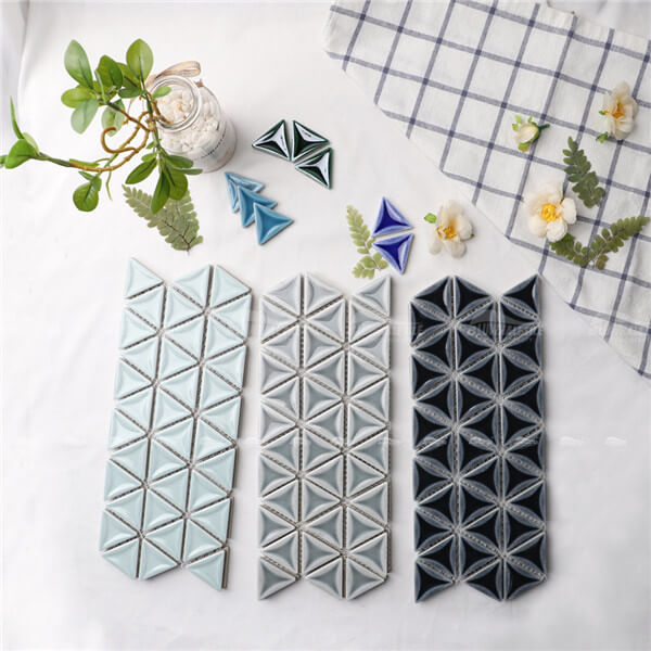 Concave Mini Star ZOB1611,mosaïque de tuiles de triangle, conceptions de tuile de mosaïque de salle de bains, triangles de mosaïque