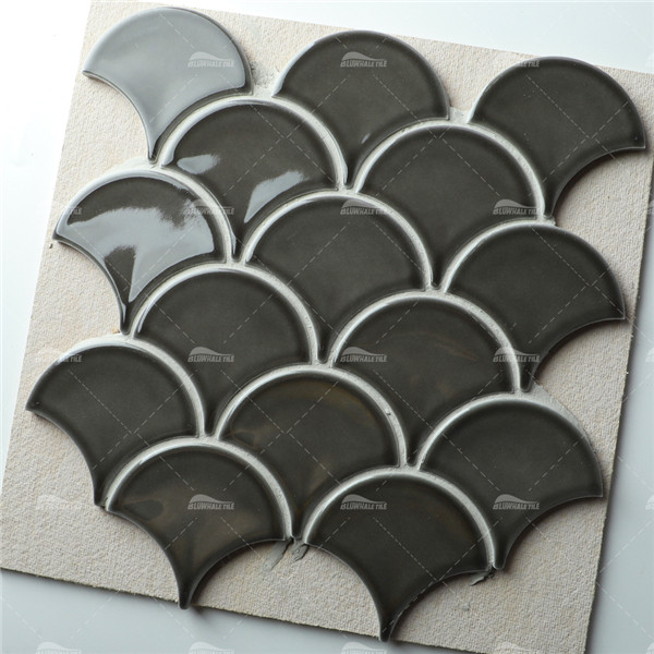 Fish Scale ZGA2303,glossy fish scale mosaic, fan shaped mosaic tile, pool tile wholesale