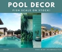 New Things: Fish Scales for Pool and Interior Decor-fish scale tile green, fish scale tile blue, pool tile blog, pool tile supply