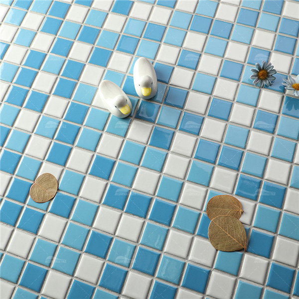 25x25mm Square Porcelain Classic Mixed Blue IGA3003,blue blend pool tile, blue mosaic tiles bathroom, pool tile store