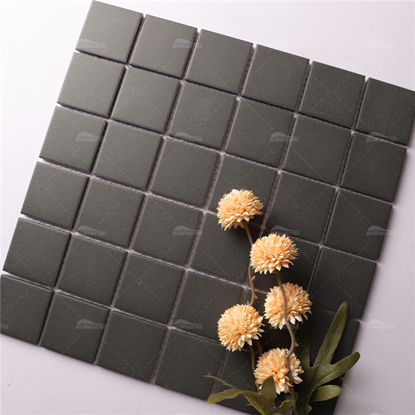 48x48mm Square Full Body Unglazed Black KOF6101,tile store,black mosaic pool,matte mosaic tile