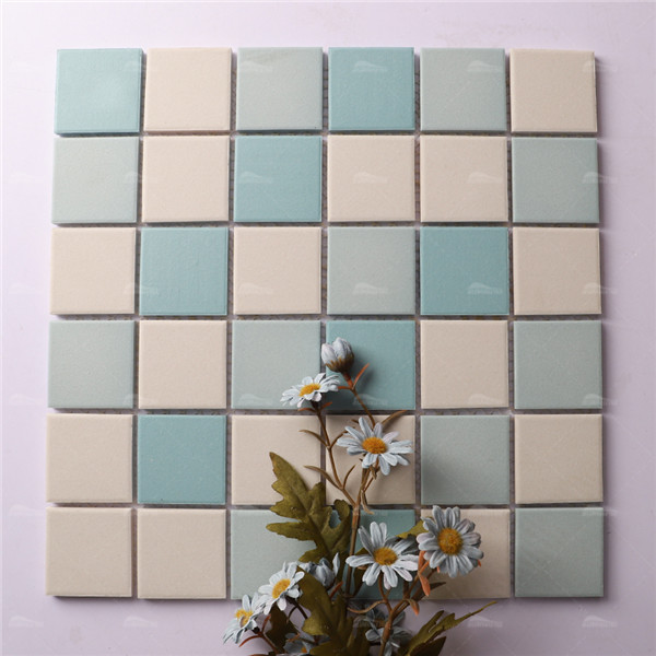 48x48mm Square Full Body Unglazed Blend Blue KOF6007,tile wholesale,blend blue full body mosaic,unglazed mix blue pool tile