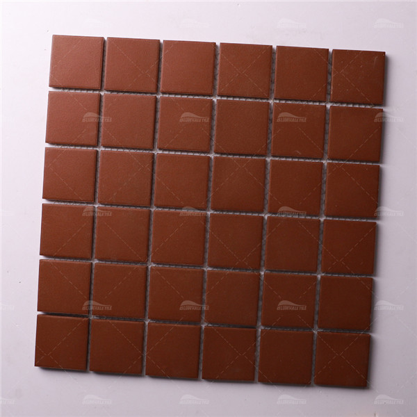 48x48mm Square Full Body Unglazed Vintage Red KOF6401,tile store,red full body mosaic,red matte mosaic