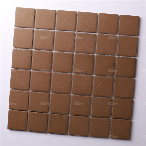48x48mm Square Full Body Unglazed Brown KOF6903,tile supplier,brown full body mosaic,unglazed mosaic porcelain tile