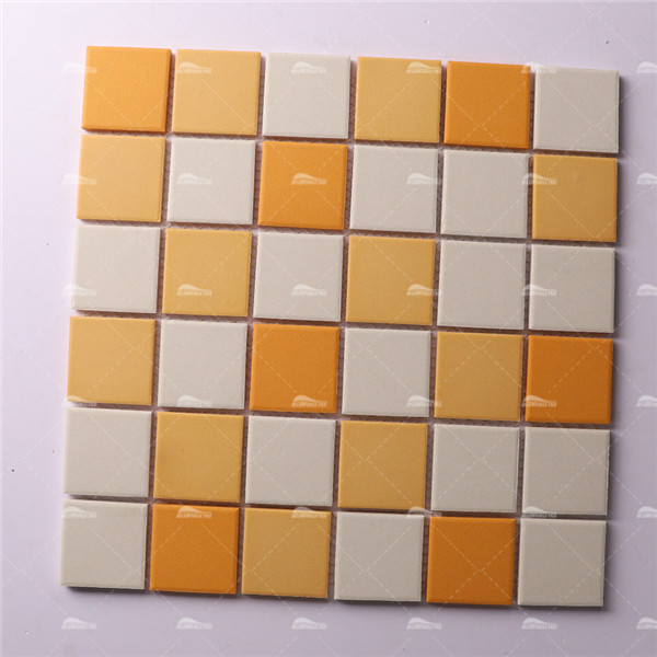 48x48mm Square Full Body Unglazed Mixed Orange KOF6002,tile wholesale,mix orange unglazed mosaic,mix color unglazed mosaic