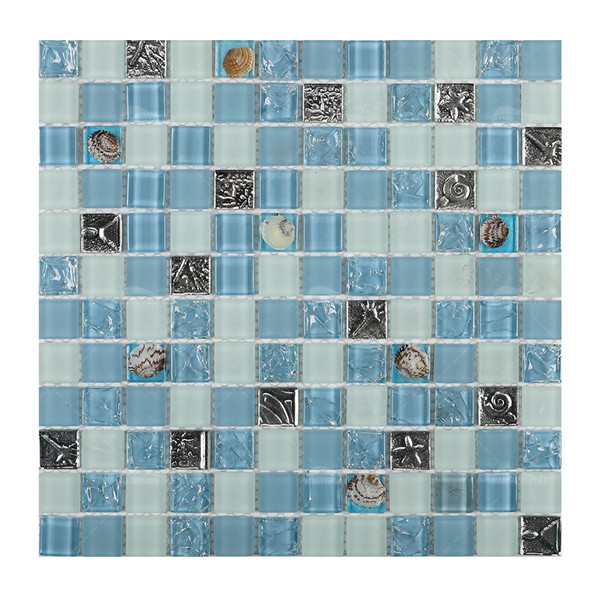 Glass Resin Mother of Pearl GHGH8603,crackle glass tile, tiles with shells in them, wholesale glass pool tile