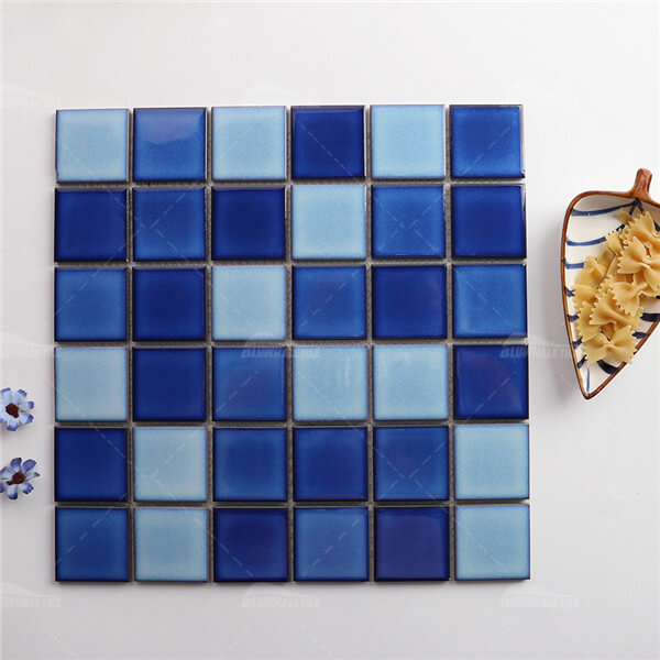 48x48mm Square Glossy Crystal Glazed Porcelain Mixed Blue KGH6601,swimming pool tiles, mosaic pool tiles, pool tiles wholesale