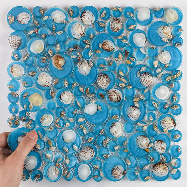 Glass Resin Mother of Pearl GZGH8601,mother of pearl pool tile, round resin glass tile, tile wholesale