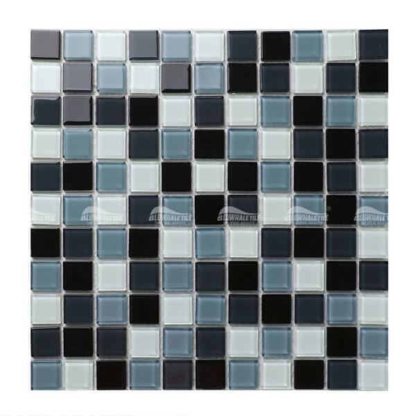 Crystal Glass Black BGI017F2,pool tiles, black pool tiles, black mosaic pool tiles