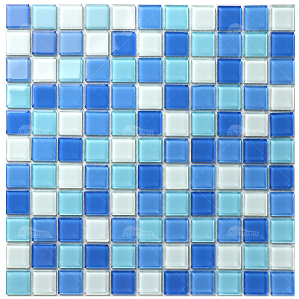 Crystal Glass Mix Blue BGI002F2,pool tiles for sale, blue mosaic tiles for swimming pool, glass tile pool waterline