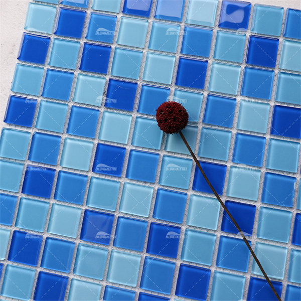 Crystal Glass Blue BGI006F2,glass pool tiles，glass mosaic pool tiles，wholesale glass tiles