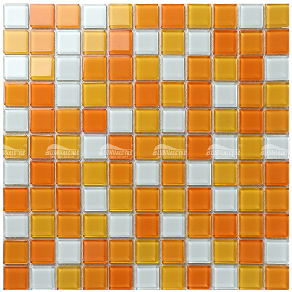Crystal Glass Orange BGI012F2,glass pool tiles,glass mosaic tiles pool，glass mosaic swimming pool tiles