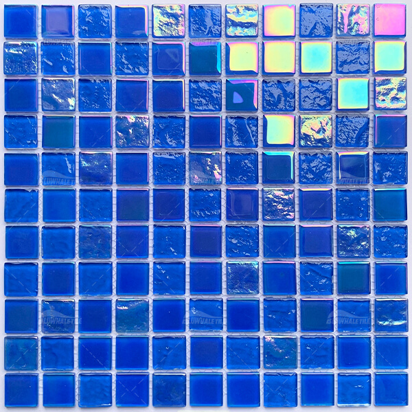 25x25mm Square Crystal Glass Iridescent Blue GIOL1603,glass pool tiles,blue glass mosaic tile,iridescent glass pool tiles,swimming pool tiles price