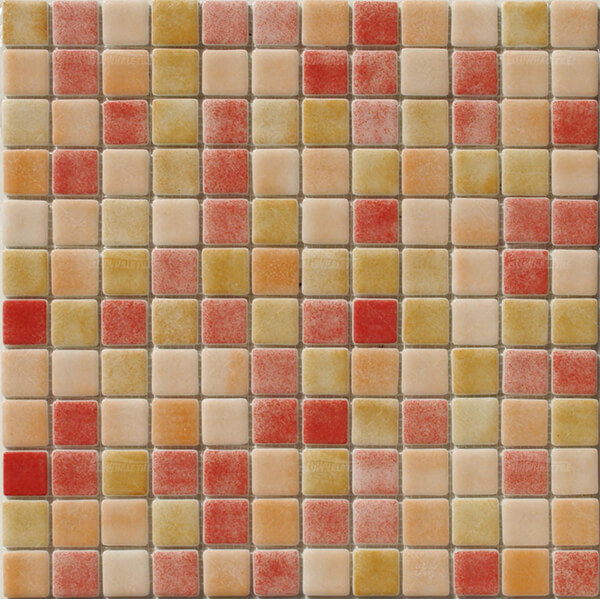 25x25 Square Euro Glass Mosaic Blend Orange ZCIO004,glass mosaics for pools,orange pool tiles,euro glass mosaic,mosaic tiles company