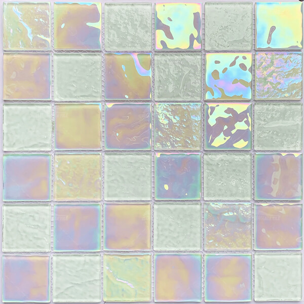 2x2 Crystal Glass Iridescent GKOL1201,mosaic tiles swimming pool,iridescent pool glass tile,tile for pools