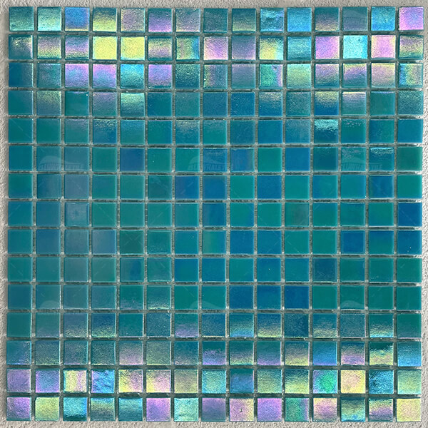 20*20mm Square Iridescent Blue Green Glass GEOJ2601,mosaic pool tile,blue iridescent glass pool tile,swimming pool tiles sale