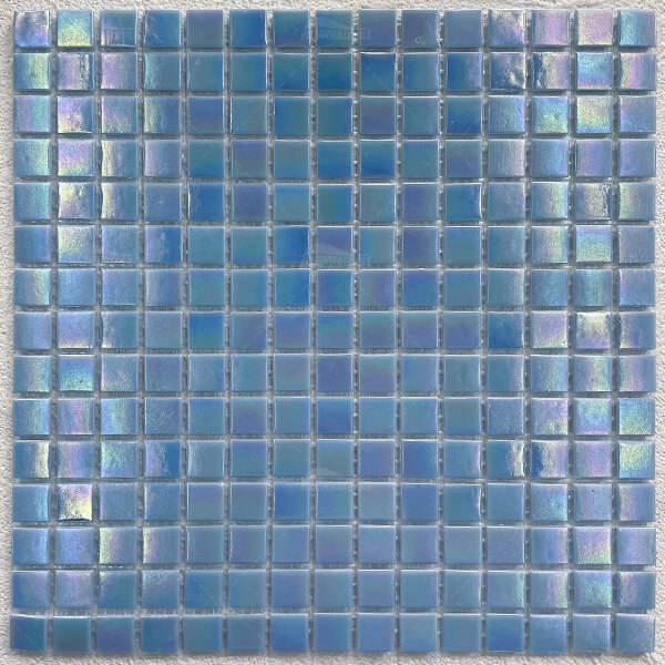 20*20mm Square Iridescent Blue Glass GEOJ2603,blue mosaic pool,glass tiles for pool,pool tile contractor