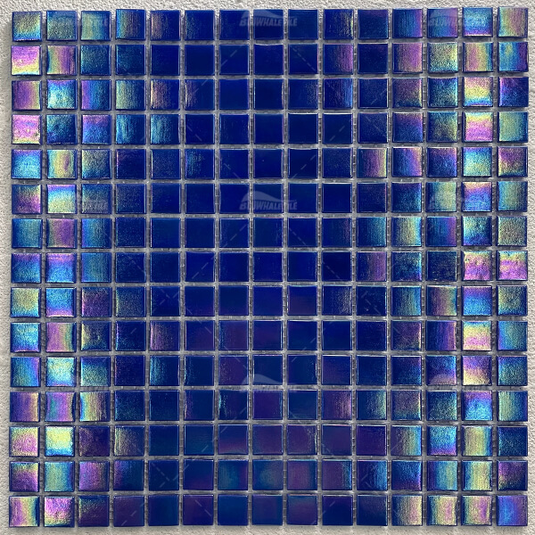 20*20mm Square Iridescent Dark Blue Glass GEOJ2904,pool glass tile mosaic,blue iridescent pool tile,pool tile idea