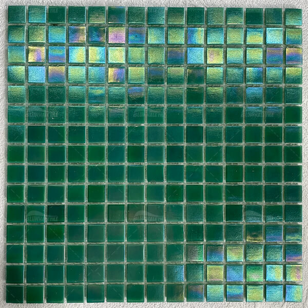 20*20mm Square Iridescent Green Glass GZOJ2701,green pool tile,green tiles swimming pool,pool glass tile