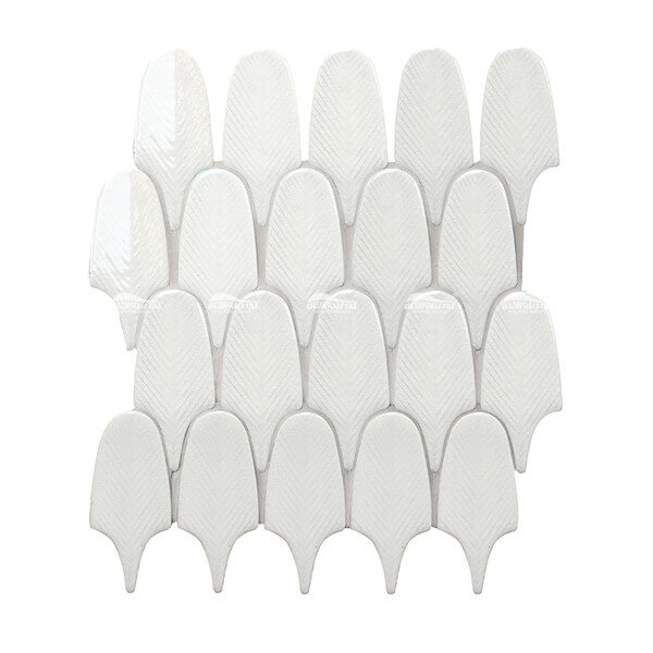 Plumage Tile Ceramic White BCZ201S,feather white tile,handmade wall tiles,white mosaic tiles bathroom