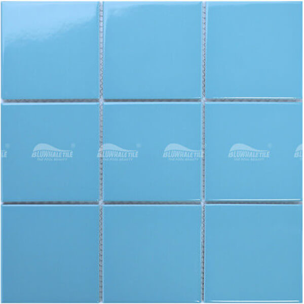 97x97mm Square Glossy Glazed Porcelain Blue CMG601B,Pool tiles, Ceramic mosaic, Ceramic mosaic bathroom tile