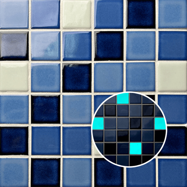48*48mm Square Porcelain Glow in the Dark Blue KOH6001,glow in the dark swimming pool tile,luminous mosaic tiles,glow in the dark mosaic