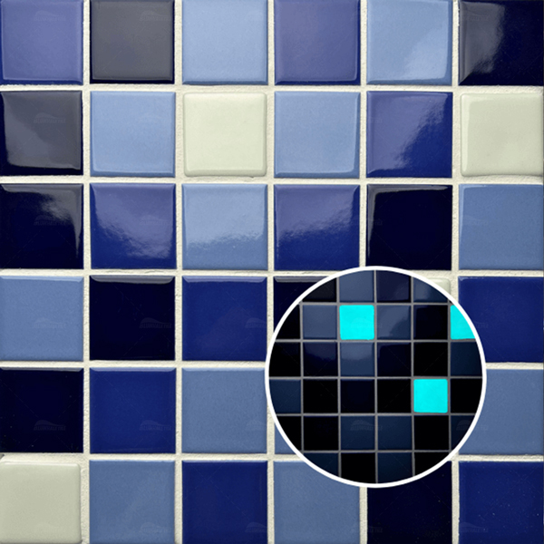48*48mm Square Porcelain Glow in the Dark Blue KOH6006,pool tiles, glow in the dark tiles, wholesale mosaic supplies