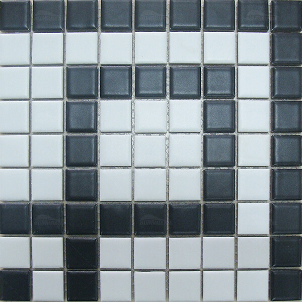 Custom Ceramic Pool Waterline Tile Black and White BCEM001A,pool waterline tiles, pool tiles waterline, mosaic waterline pool tile