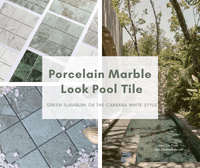 Porcelain Marble Look Pool Tile: Green Sukabumi or the Carrara White Style?-sukabumi pool tiles, bali pool tiles, swimming pool tile designs, buy pool tiles online