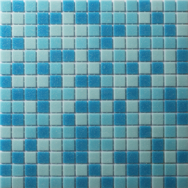 20x20mm Square Iridescent Hot Melt Glass Mixed Blue GEOJ2606,glass pool tiles, glass tile for pools, blue tile for swimming pool