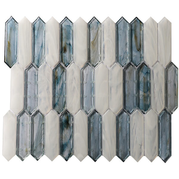 Picket Shape Iridescent Hot Melt Glass Amber GZOJ2003,glass pool mosaic, pool tile ideas, glass picket tile