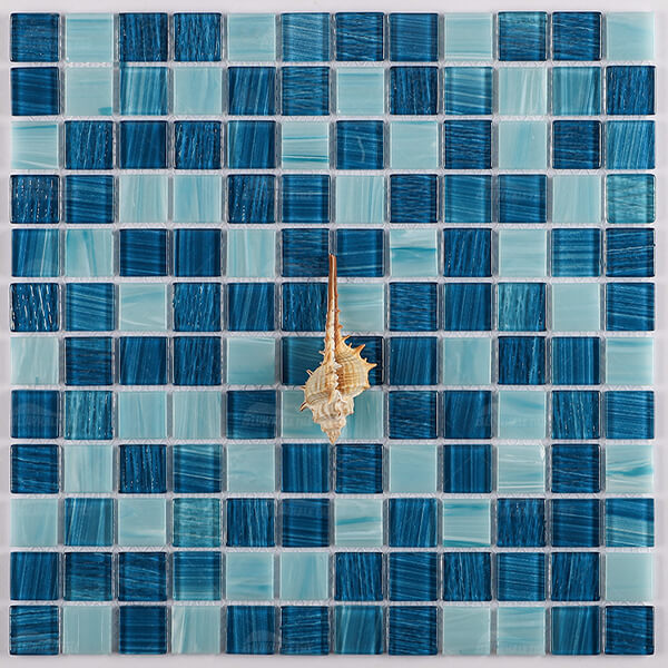 23x23mm Square Crystal Glass Mixed Blue GHOL1002,swimming pool tile, blue tiles swimming pool, pools mosaic