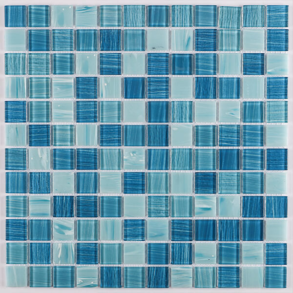 23x23mm Square Crystal Glass Mixed Blue GHOL1003,pool tile, swimming pool floor tiles, pool mosaik