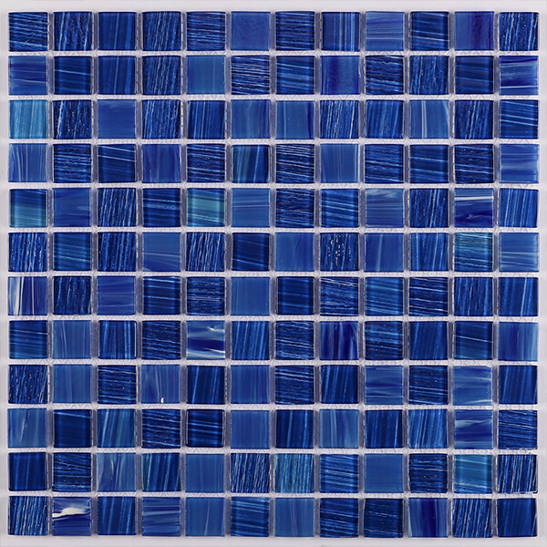 23x23mm Square Crystal Glass Mixed Cobalt Blue GHOL1601,glass pool tile, swim pool tiles, dark blue tiles pool