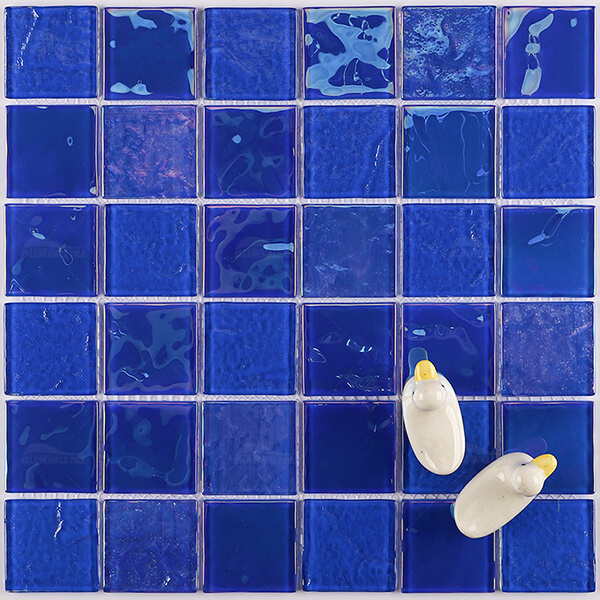48x48mm Square Crystal Glass Iridescent Cobalt Blue GKOL1601,glass pool tiles,blue glass pool tiles,glass pool tile prices