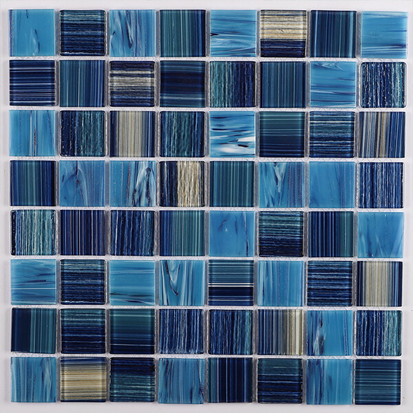 36x36mm Square Crystal Glass Mixed Blue GZOL1002,swimming pool tile, pool wall tiles, tiles for the pool