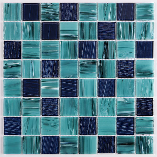 36x36mm Square Crystal Glass Aqua Green Mixed Dark Blue GZOL1702,swimming pool tile, mosaic swimming pools, pool tiles ideas
