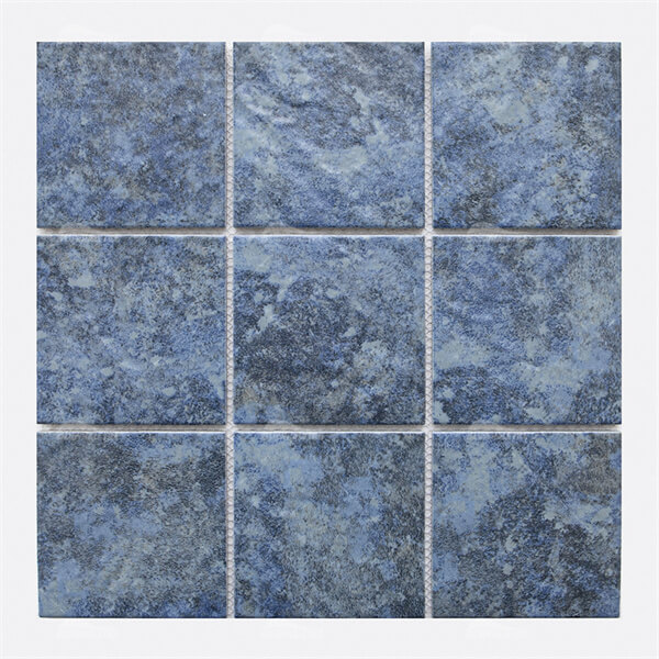 97x97mm Ripple Surface Square Matte Inkjet Porcelain Smoky Blue MOJ6901,pool tile, ceramic mosaic swimming pool tiles, dark blue pool tiles