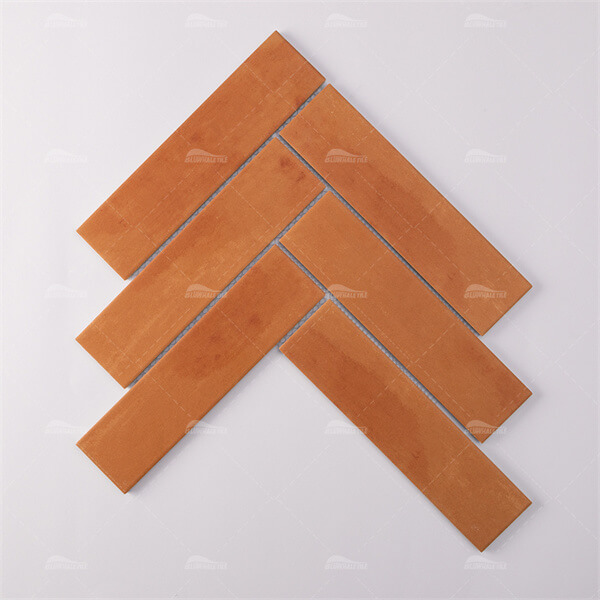 Herringbone Porcelain Matte Terracotta ZMA1909-1,porcelain pool tile, terracotta porcelain tile, herringbone pool tile