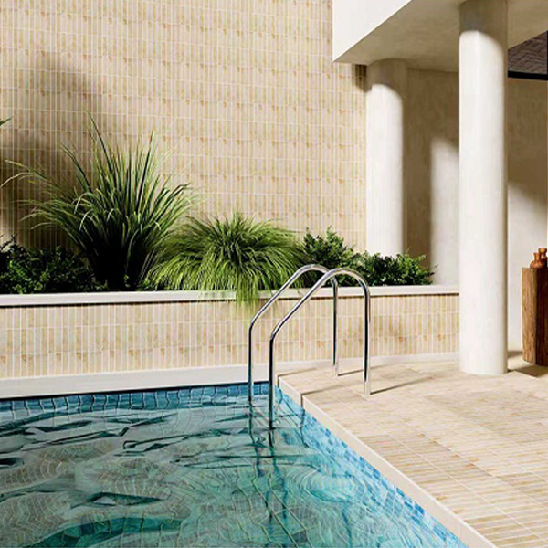 32.5x145mm Inkjet Travertine looked Porcelain Mosaic for Pool Decking ZMN2501,porcelain mosaic tile for pool， swimming pool decking tiles，swimming pool tiles， travertine pool tiles